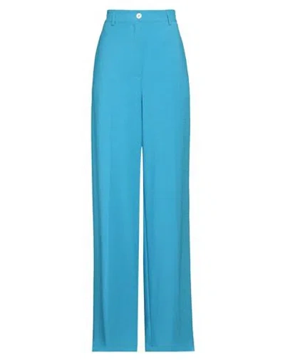 Jucca Woman Pants Azure Size 8 Viscose, Polyester, Elastane In Blue