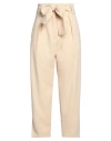 Jucca Woman Pants Beige Size 4 Polyester, Elastane