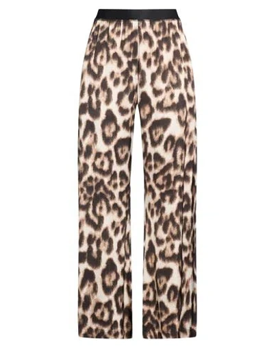 Jucca Woman Pants Beige Size 4 Viscose In Animal Print