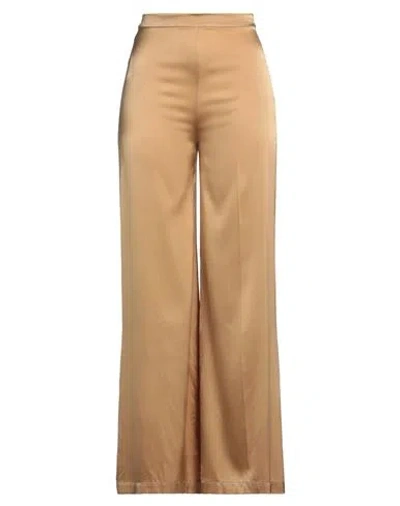 Jucca Woman Pants Beige Size 8 Silk, Elastane