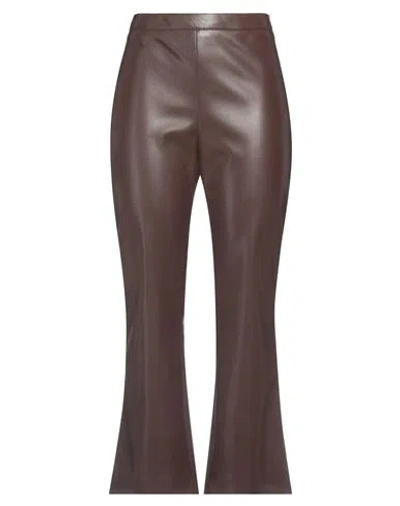 Jucca Woman Pants Brown Size 10 Polyester, Polyurethane