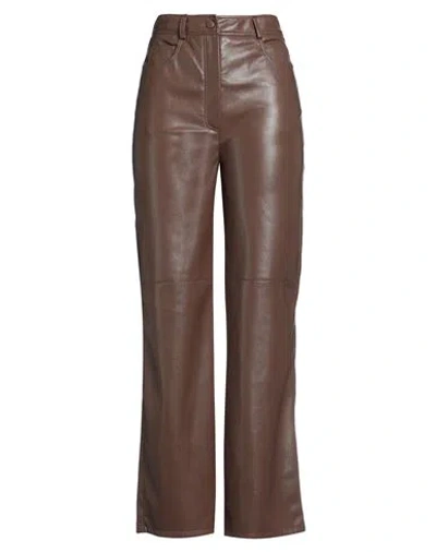 Jucca Woman Pants Brown Size 4 Polyester, Polyurethane