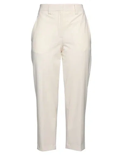 Jucca Woman Pants Cream Size 10 Polyester, Virgin Wool, Elastane In White
