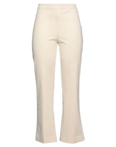 Jucca Woman Pants Cream Size 12 Viscose, Polyamide, Elastane In Multi