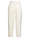 Jucca Woman Pants Cream Size 6 Cotton, Elastane In White