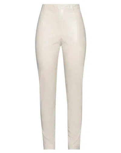 Jucca Woman Pants Cream Size 6 Polyester, Polyurethane