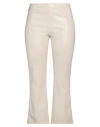 Jucca Woman Pants Cream Size 8 Polyester, Polyurethane In White