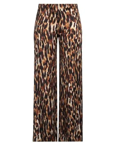 Jucca Woman Pants Dark Brown Size 6 Viscose