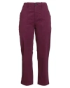Jucca Woman Pants Garnet Size 6 Cotton, Elastane In Burgundy