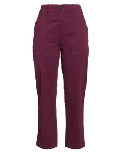 Jucca Woman Pants Garnet Size 6 Cotton, Elastane In Burgundy