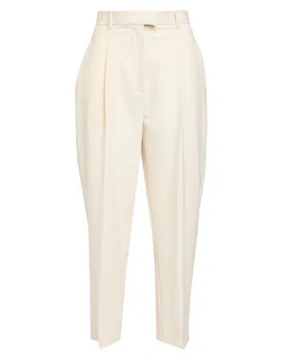 JUCCA JUCCA WOMAN PANTS IVORY SIZE 4 POLYESTER, VIRGIN WOOL, ELASTANE