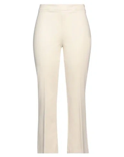 Jucca Woman Pants Beige Size 12 Viscose, Polyamide, Elastane In White