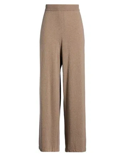 Jucca Woman Pants Light Brown Size L Virgin Wool