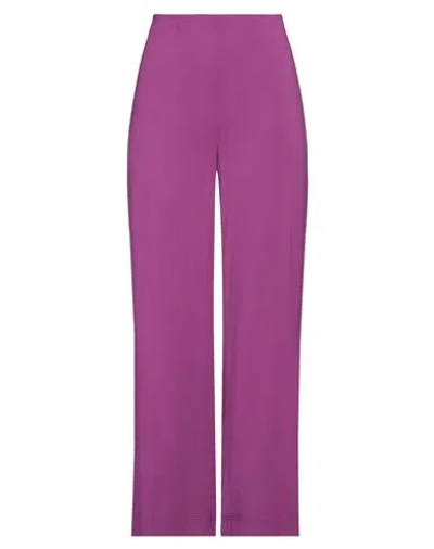 Jucca Woman Pants Mauve Size 8 Viscose, Elastane In Purple