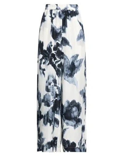 Jucca Woman Pants Midnight Blue Size 8 Silk In White