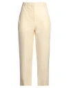 Jucca Woman Pants Pastel Yellow Size 8 Linen, Cotton In Yellow