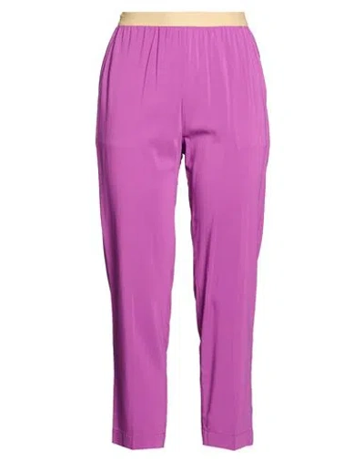 Jucca Woman Pants Purple Size 4 Viscose, Elastane