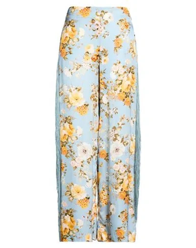 Jucca Woman Pants Sky Blue Size 8 Viscose In Multi