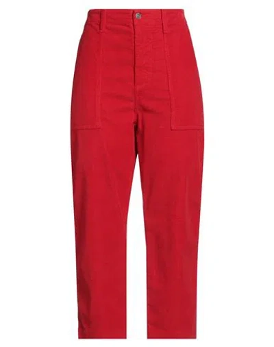 Jucca Woman Pants Tomato Red Size 8 Cotton, Elastane