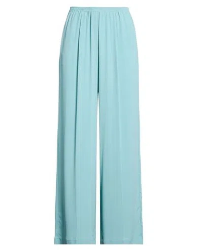 Jucca Woman Pants Turquoise Size 6 Acetate, Silk In Animal Print