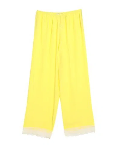 Jucca Woman Pants Yellow Size 8 Acetate, Silk, Polyamide