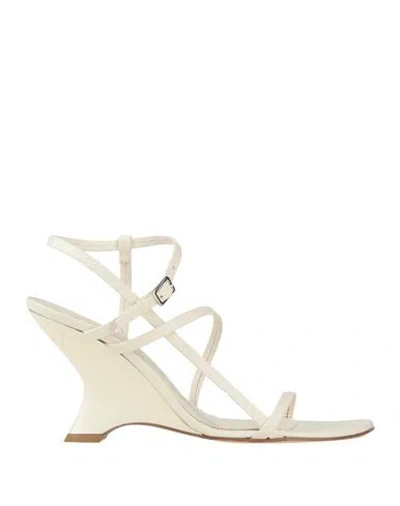 Jucca Woman Sandals Ivory Size 8 Leather In White