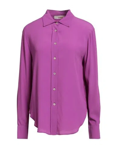 Jucca Woman Shirt Mauve Size 6 Acetate, Silk In Purple