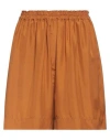 Jucca Woman Shorts & Bermuda Shorts Tan Size 10 Silk In Brown