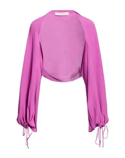 Jucca Woman Shrug Mauve Size 6 Acetate, Silk In Purple