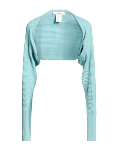 Jucca Woman Shrug Turquoise Size S Wool, Viscose, Polyamide, Metallic Fiber, Cashmere In Blue
