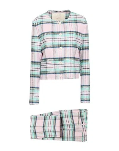 Jucca Woman Suit Pink Size 6 Cotton, Polyester, Linen