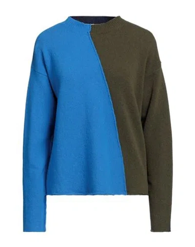 Jucca Woman Sweater Azure Size L Virgin Wool In Blue