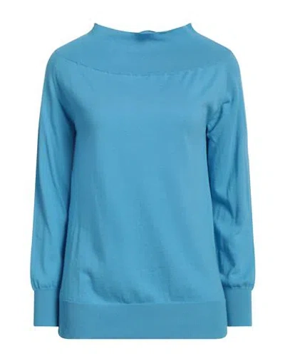 Jucca Woman Sweater Azure Size M Cotton In Blue
