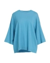 Jucca Woman Sweater Azure Size M Cotton In Blue