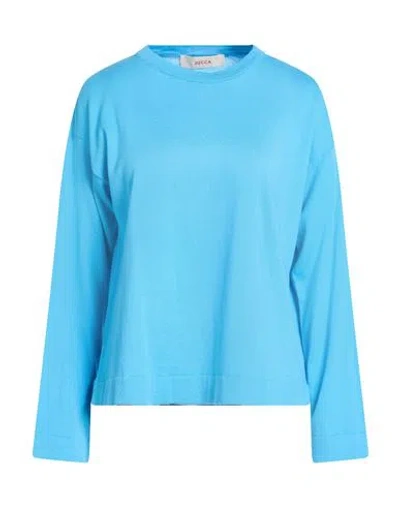 Jucca Woman Sweater Azure Size S Cotton In Blue