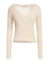 Jucca Woman Sweater Beige Size L Cupro In Beige