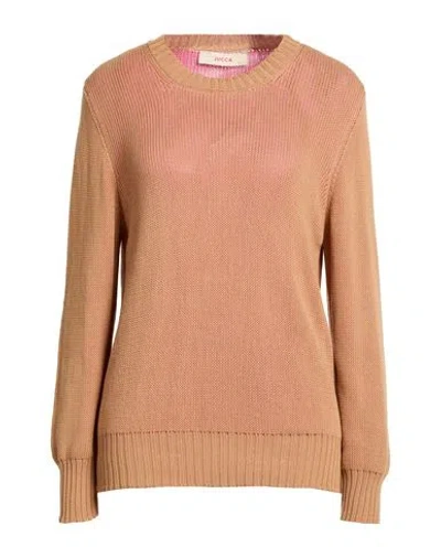 Jucca Woman Sweater Camel Size L Cotton In Neutral