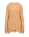 Jucca Woman Sweater Camel Size M Mohair Wool, Wool, Polyester In Beige