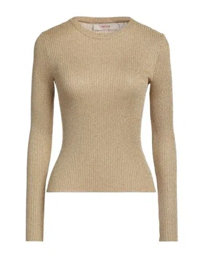 Jucca Woman Sweater Gold Size M Viscose, Metallic Polyester