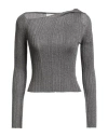 Jucca Woman Sweater Lead Size S Viscose, Metallic Fiber In Gray