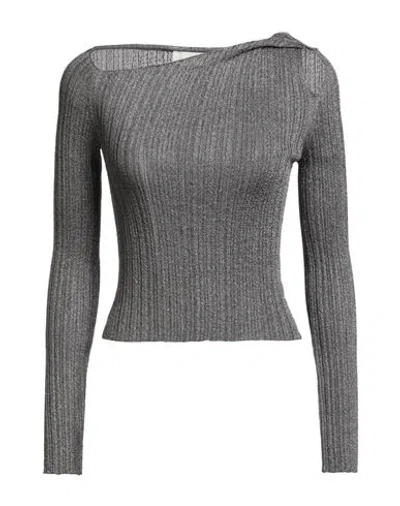Jucca Woman Sweater Lead Size S Viscose, Metallic Fiber In Gray