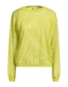 Jucca Woman Sweater Lime Green Size L Cotton, Polyamide, Polyester In Multi
