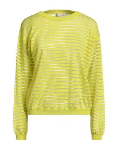 Jucca Woman Sweater Lime Green Size L Cotton, Polyamide, Polyester In Multi