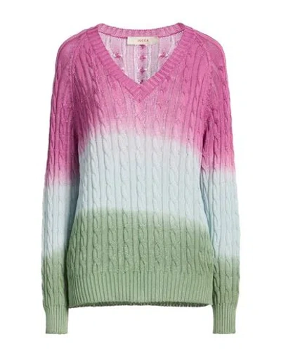 Jucca Woman Sweater Purple Size S Cotton In Pink
