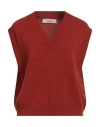 Jucca Woman Sweater Rust Size M Virgin Wool