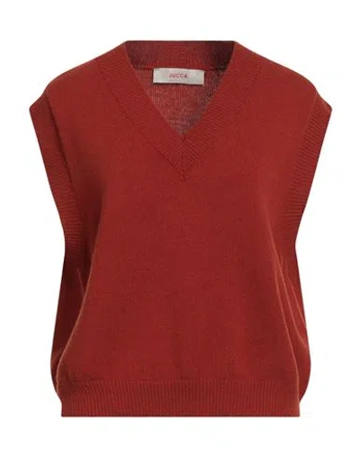 Jucca Woman Sweater Rust Size M Virgin Wool