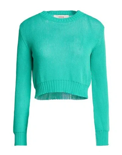 Jucca Woman Sweater Turquoise Size Xs Cotton In Blue