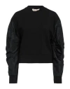Jucca Woman Sweatshirt Black Size 10 Viscose, Polyamide, Elastane In Black