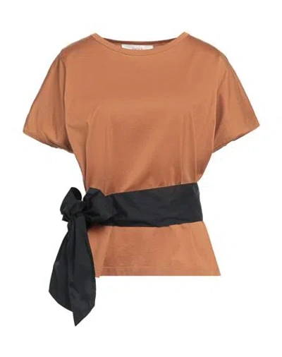 Jucca Woman T-shirt Brown Size L Cotton