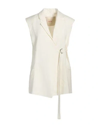 Jucca Woman Tailored Vest Beige Size 6 Viscose, Wool In Neutral